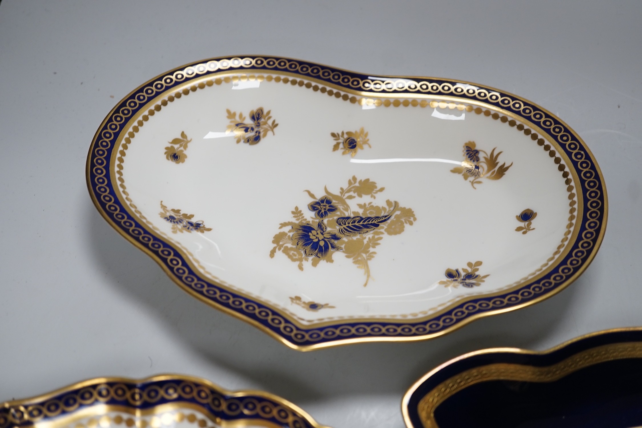 Two Royal Worcester gilt bordered dishes and a Rosenthal stand, largest 27cms wide - Image 4 of 7