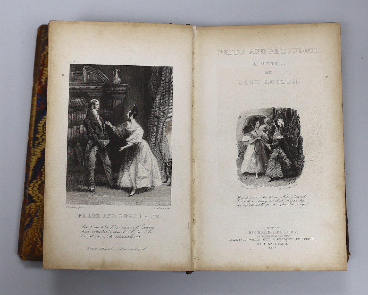 ° ° Austen, Jane - Pride and Prejudice. A Novel. First Collected Edition. pictorial engraved and - Image 3 of 4