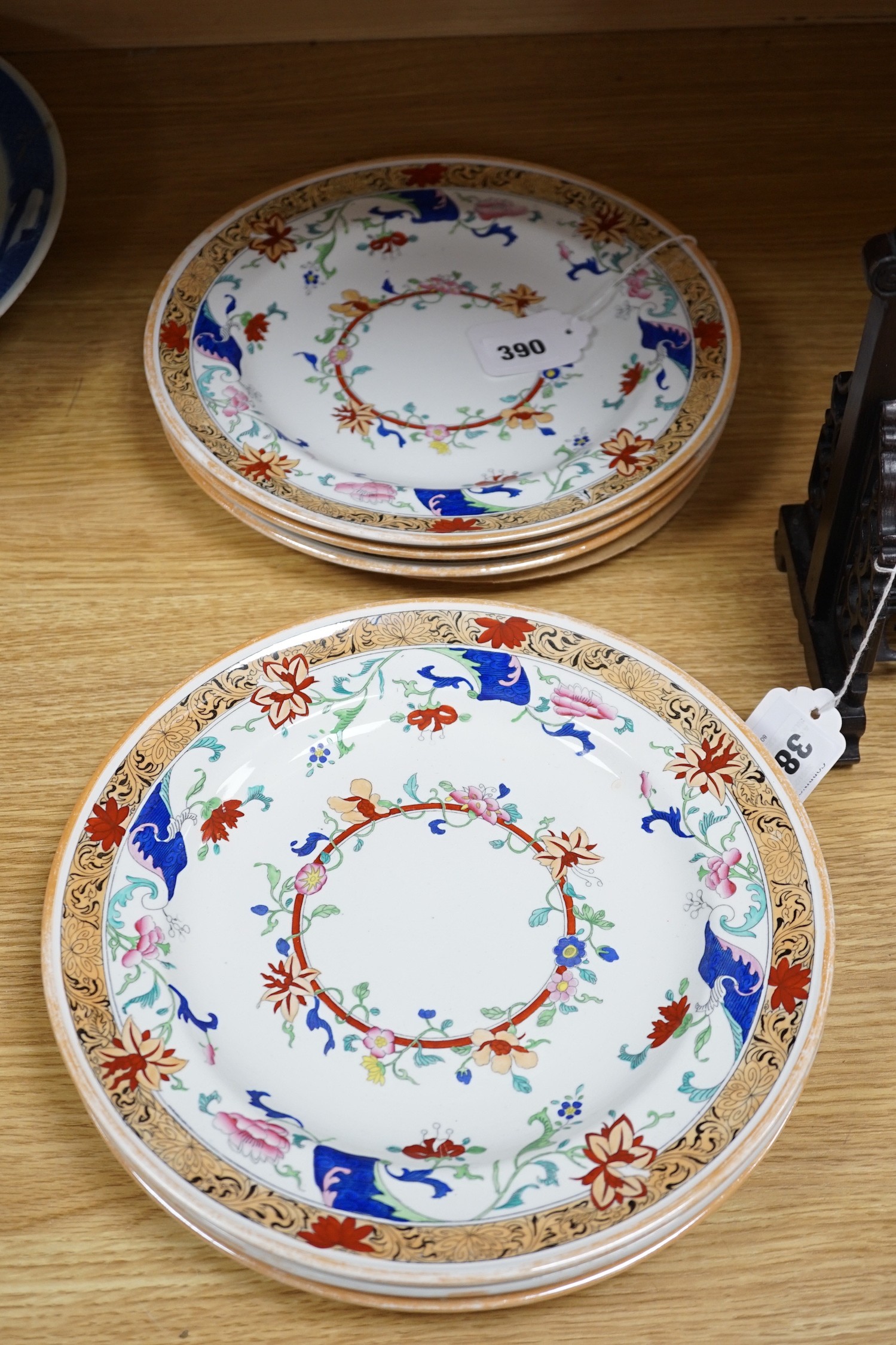 A set of 6 Victorian Minton stone china plates, 26.5cms diameter - Image 3 of 3