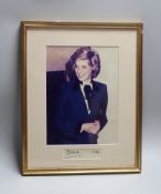 A framed photo of Diana, Princess of Wales and autograph