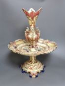 An Eichwald rococo style pottery centrepiece, 50cm