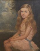 Lily Wrangel Christie (1861-1948), oil on canvas, Portrait of a seated girl, signed, 75 x 63cm