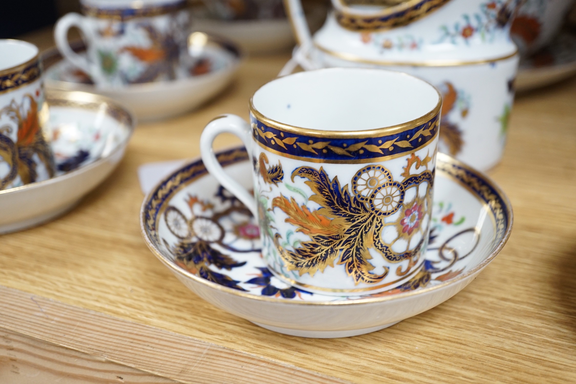 An English porcelain Imari pattern part coffee set, c.1800-10, possibly Spode, pattern no. 490 - Image 2 of 6