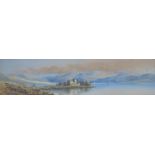 JWS 1868, watercolour, Loch Awe, initialled and dated, 10 x 40cm