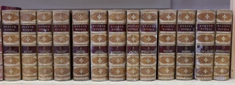 ° ° Scott, Sir Walter - Novels, 25 vols, bound in 13, 8vo, half calf, Adam and Charles Black,