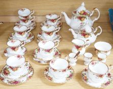 A Royal Albert Old Country Roses ten cups tea service