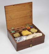 An early 19th century mahogany cased artist’s box, 8cms high x 22.5cms
