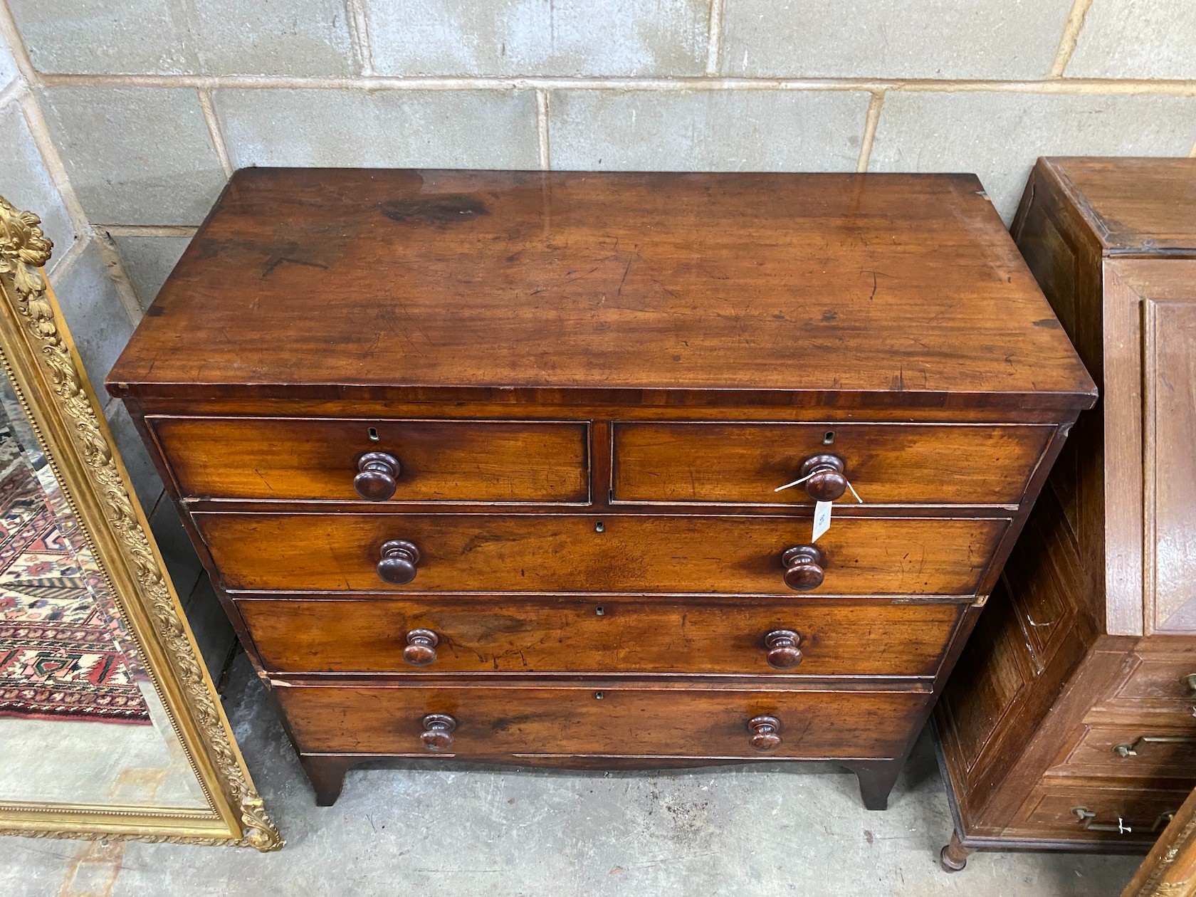 A George IV mahogany chest of drawers, width 105cm, depth 46cm, height 105cm - Image 2 of 2