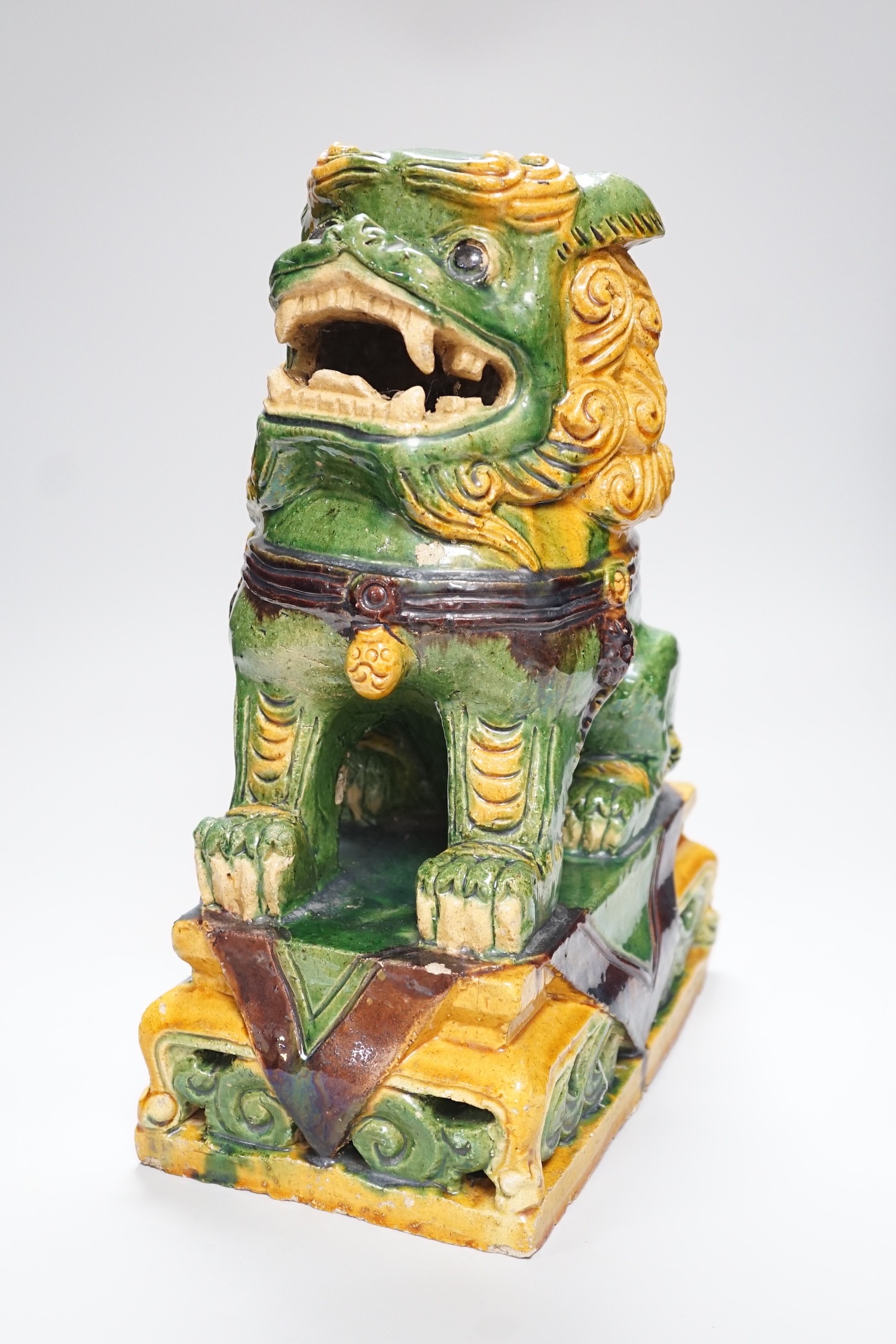 A large Chinese sancai glazed lion dog, 38cms high - Image 2 of 5