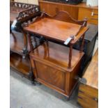 A Victorian mahogany whatnot / side cabinet, width 60cm, depth 38cm, height 110cm