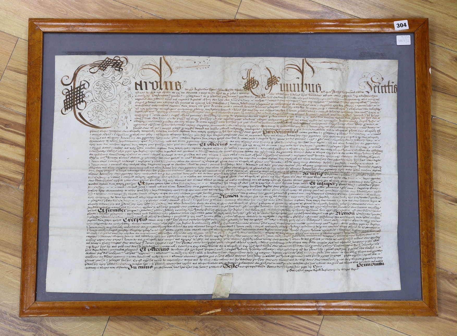 A Charles I General pardon issued to Richard Gardiner of Nortoft in the parish of Guilsborough in