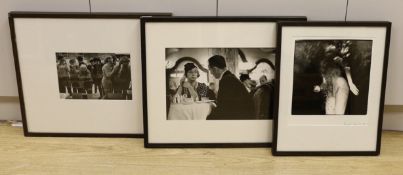 David Hick (contemporary photographer), three framed photographs, topical subjects, one signed and