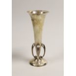 An Edwardian Art and Nouveau planished silver posy vase by Goldsmiths and Silversmiths Co. Ltd, 12.