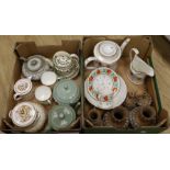A group of Wedgwood tea wares, a Paris porcelain part tea set, Doulton silicon wares etc., 19th/20th