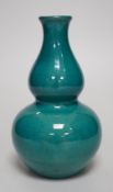 Chinese turquoise glaze double gourd vase, 17cm