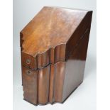 A George III mahogany knife box, converted to a stationery box, 37cm tall