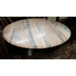 A circular marble top coffee table, diameter 130cm, height 40cm