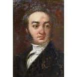 19th century German School, oil on millboard, Portrait of a gentleman, 16 x 11cm