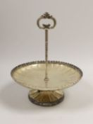 An Italian 800 standard white metal cake stand, 28cm, 20.9oz.