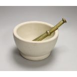 A bronze pestle and a Wedgwood ‘best composition’ mortar