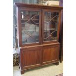 A Victorian mahogany glazed bookcase, width 126cm, depth 34cm, height 169cm