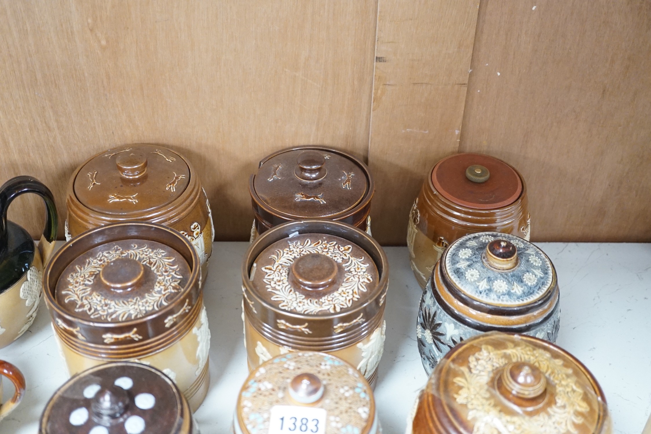 A quantity of Doulton stoneware tobacco jars and jugs - Image 3 of 10