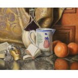 Attributed to Benjamin Coria, oil on canvas, Still life with jug, unsigned, 36 x 45cm