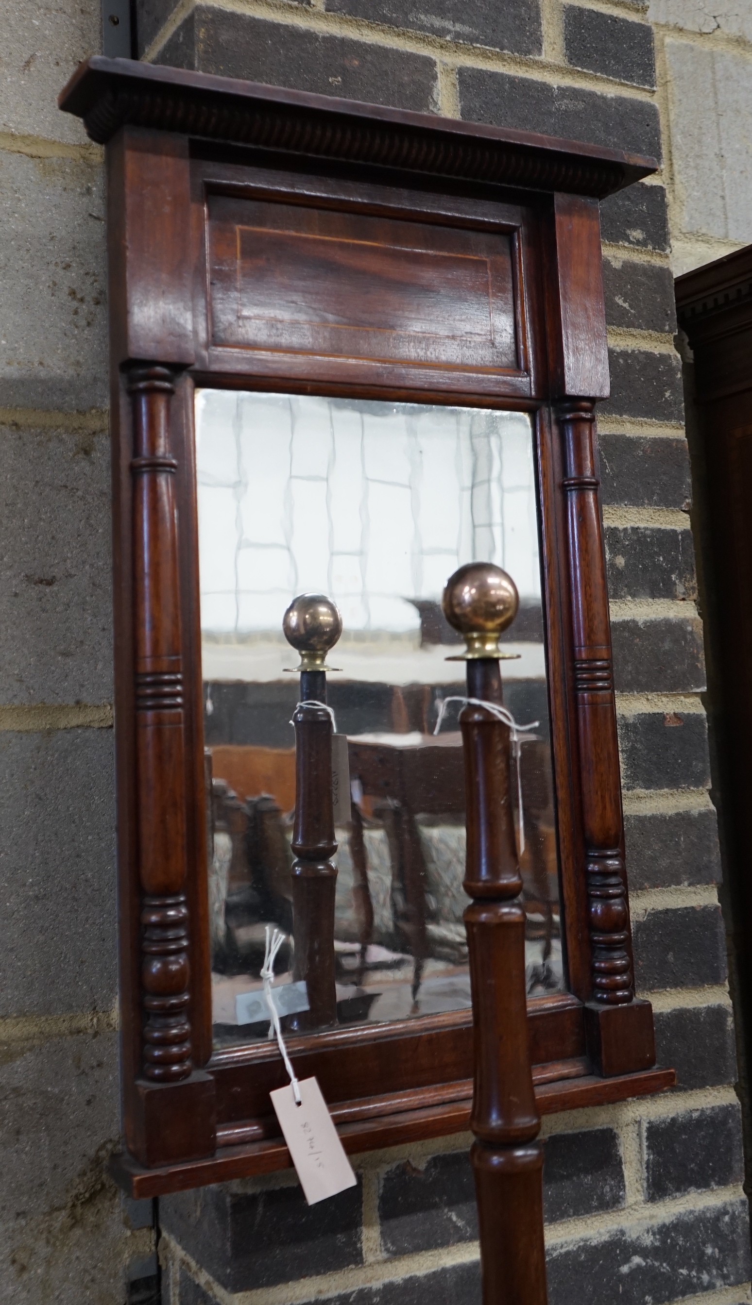 A 19th century mahogany pier glass, width 42cm, height 71cm