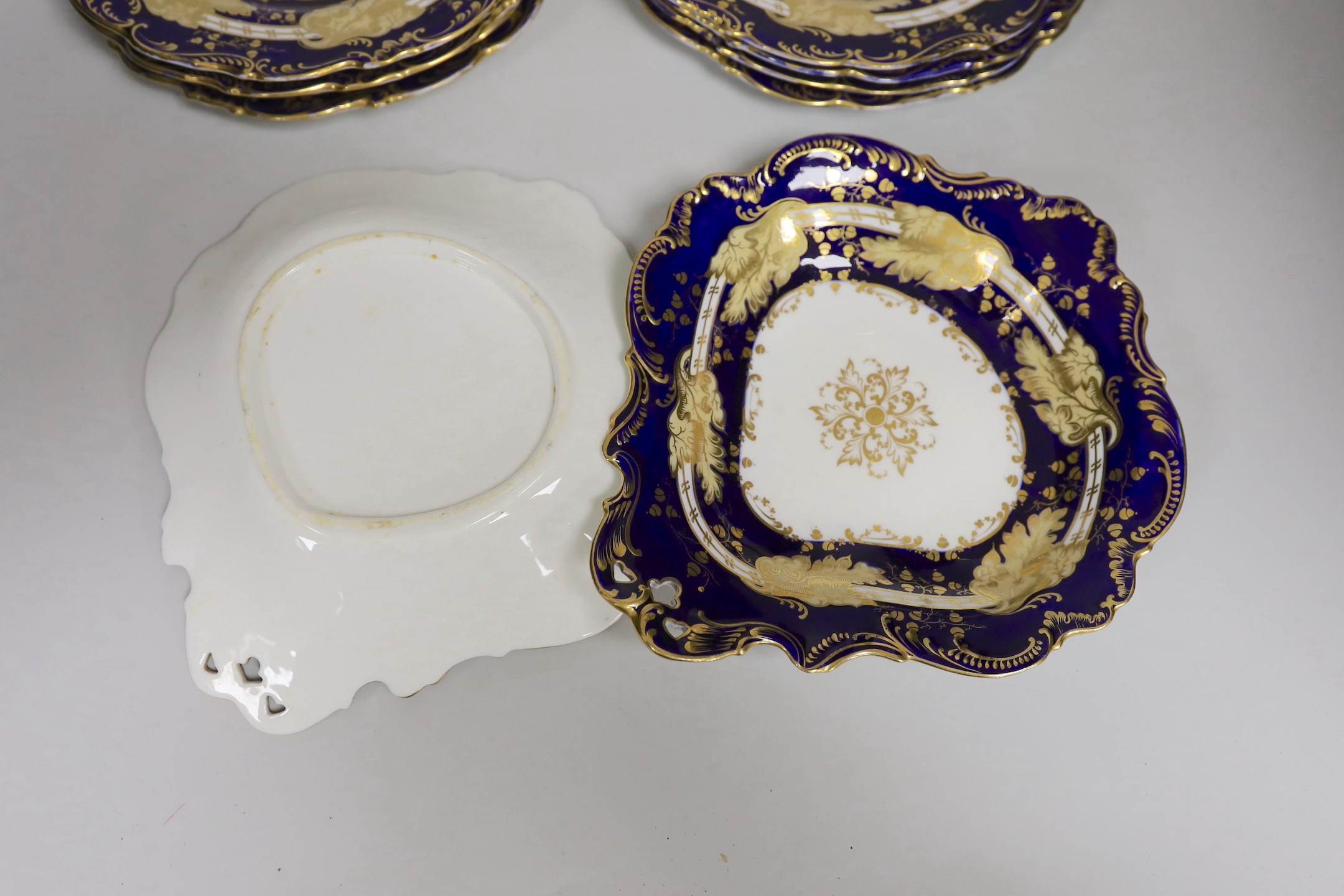 A Victorian bone china part dessert service - Image 3 of 6