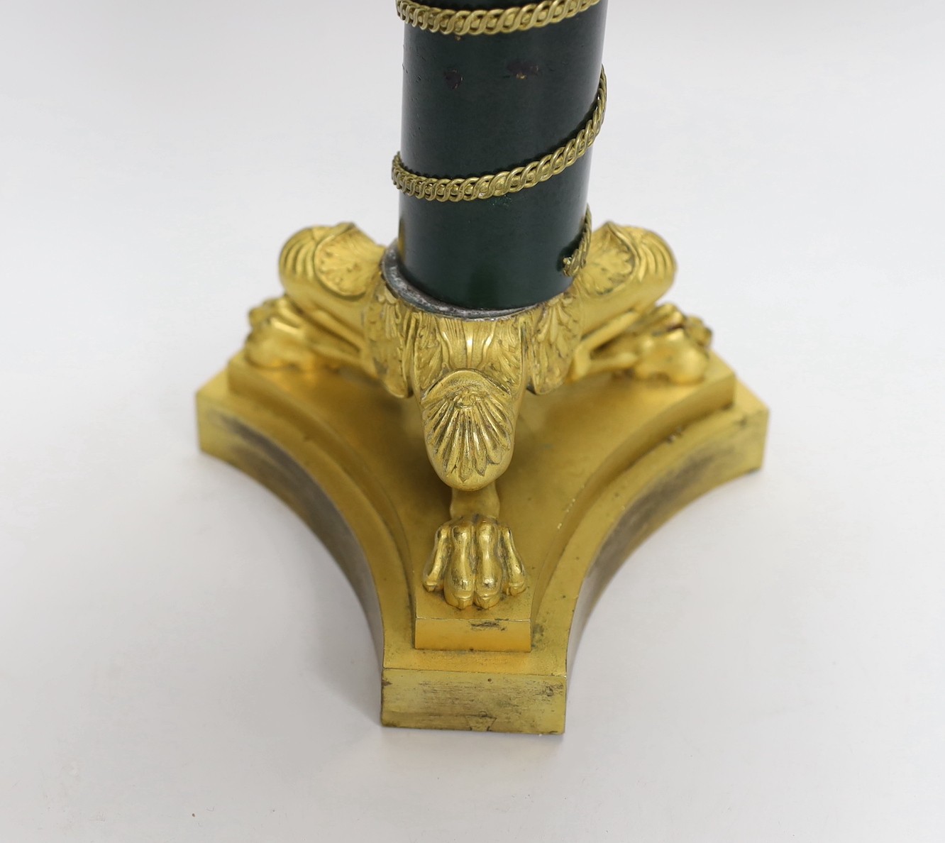 An Empire style ormolu and press moulded glass ‘sunflower’ comport, 26cms high - Image 2 of 4