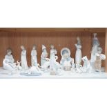 Lladro figurines, models of ducks and six Nao figurines and ducks and an unmarked model of ducks