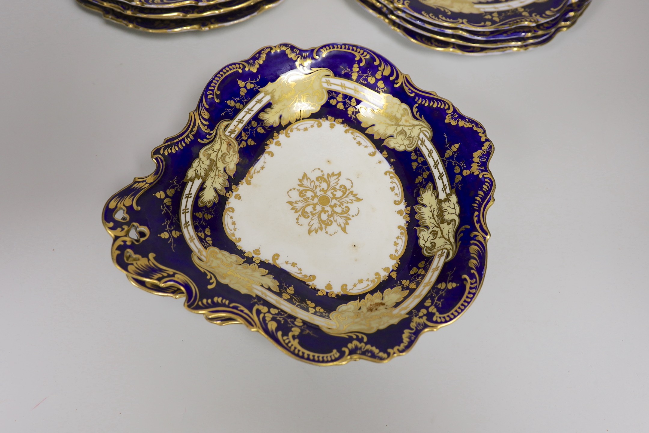 A Victorian bone china part dessert service - Image 2 of 6