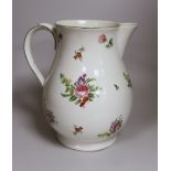 A Pountney jug, commemorating 100 years of the Bristol porcelain factory 1770 -1781, decorated