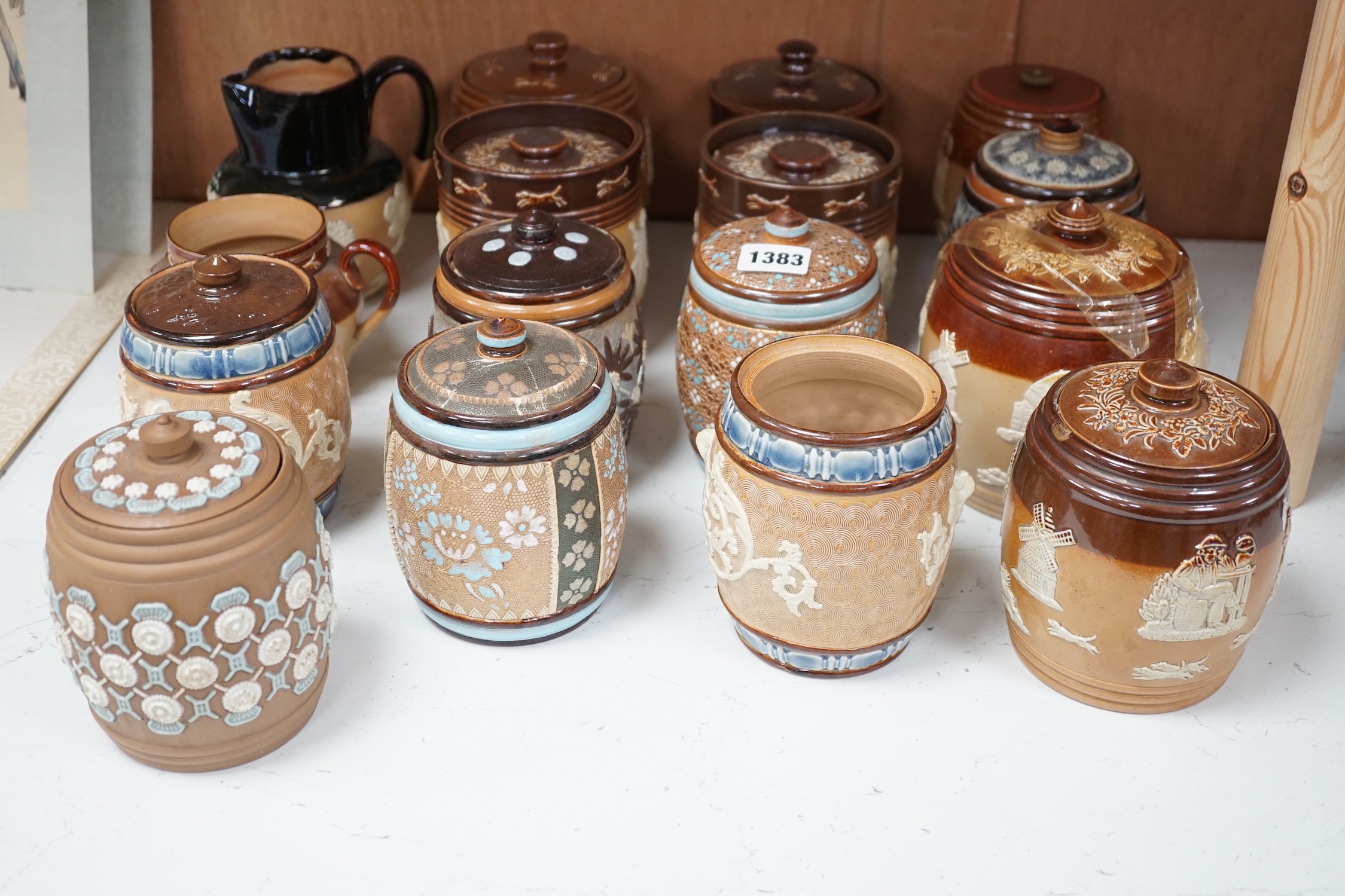 A quantity of Doulton stoneware tobacco jars and jugs - Image 6 of 10