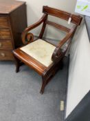 A Regency style mahogany metamorphic library chair