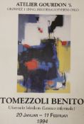 A colour poster for Benito Tomezzoli Exhibition at Atelier Gourdon 1994, 69 x 49cm