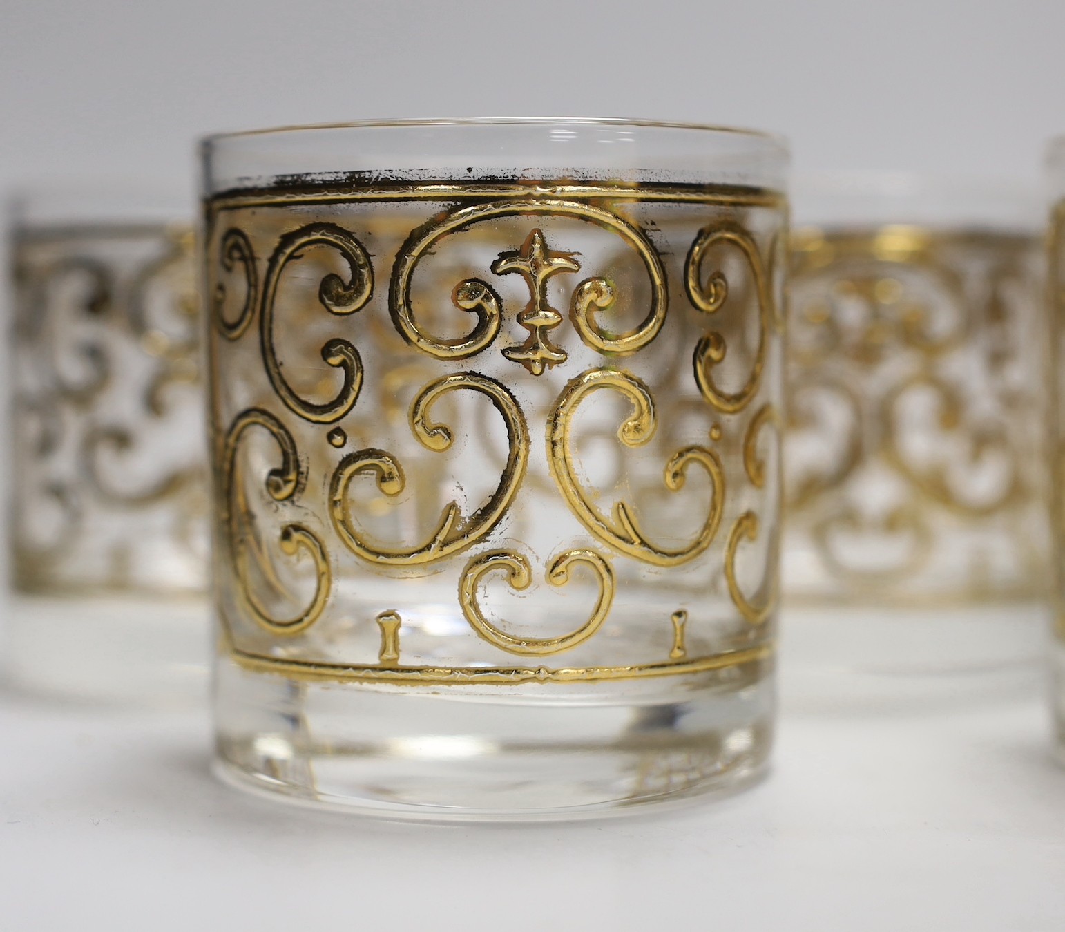 A set of seven Georges Briard gilded glass tumblers, - Image 2 of 4