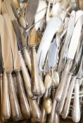 A part canteen of German 800 standard beaded pattern white metal cutlery, by H. Meyen & Co,