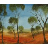 Kevin Charles (Pro) Hart (Australian, 1928-2006), oil on canvas board, Trees in a landscape, signed,