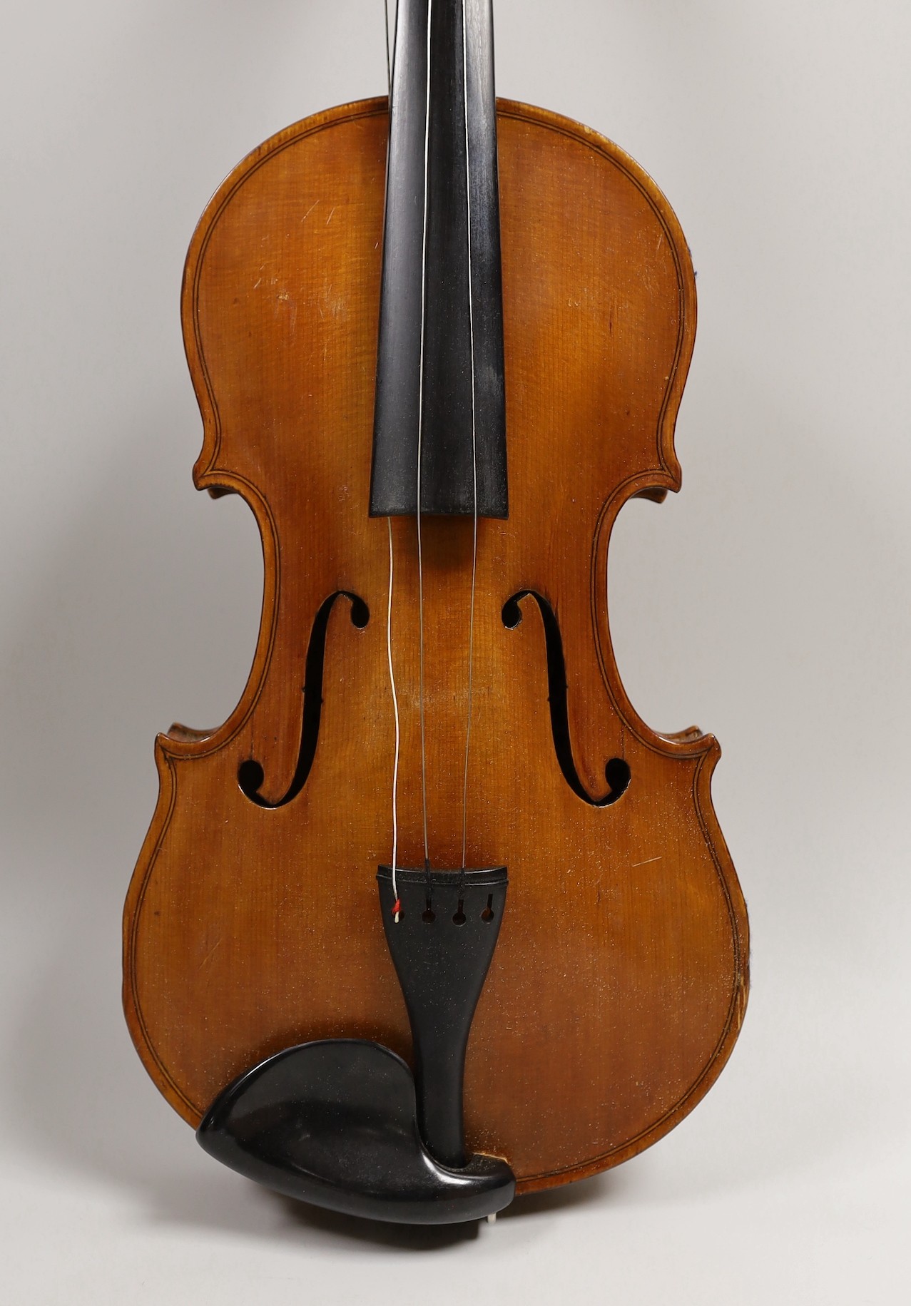 A violin, labelled Luigi Salsedo, with two bows, in case - Image 2 of 14