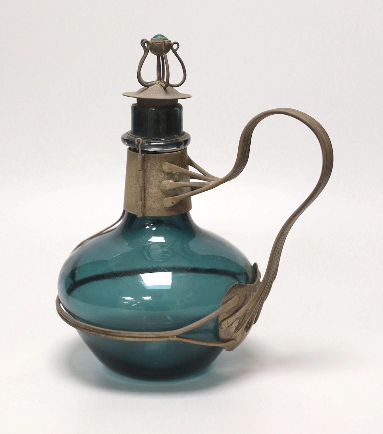 A Guild of Handicraft silver-mounted blown glass decanter and stopper, 23cm - Image 2 of 4