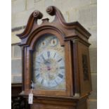 An early 20th century oak Westminster chiming 8 day longcase clock, height 236cm