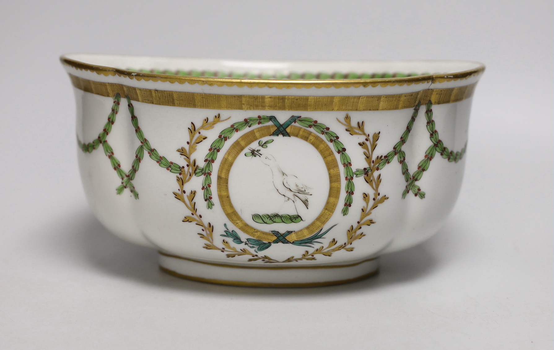 A 19th century porcelain bough pot of large size, painted in neo-classical style - Image 2 of 4