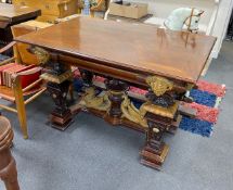 An Italian walnut and satinwood rectangular centre table, width 120cm, depth 80cm, height 80cm