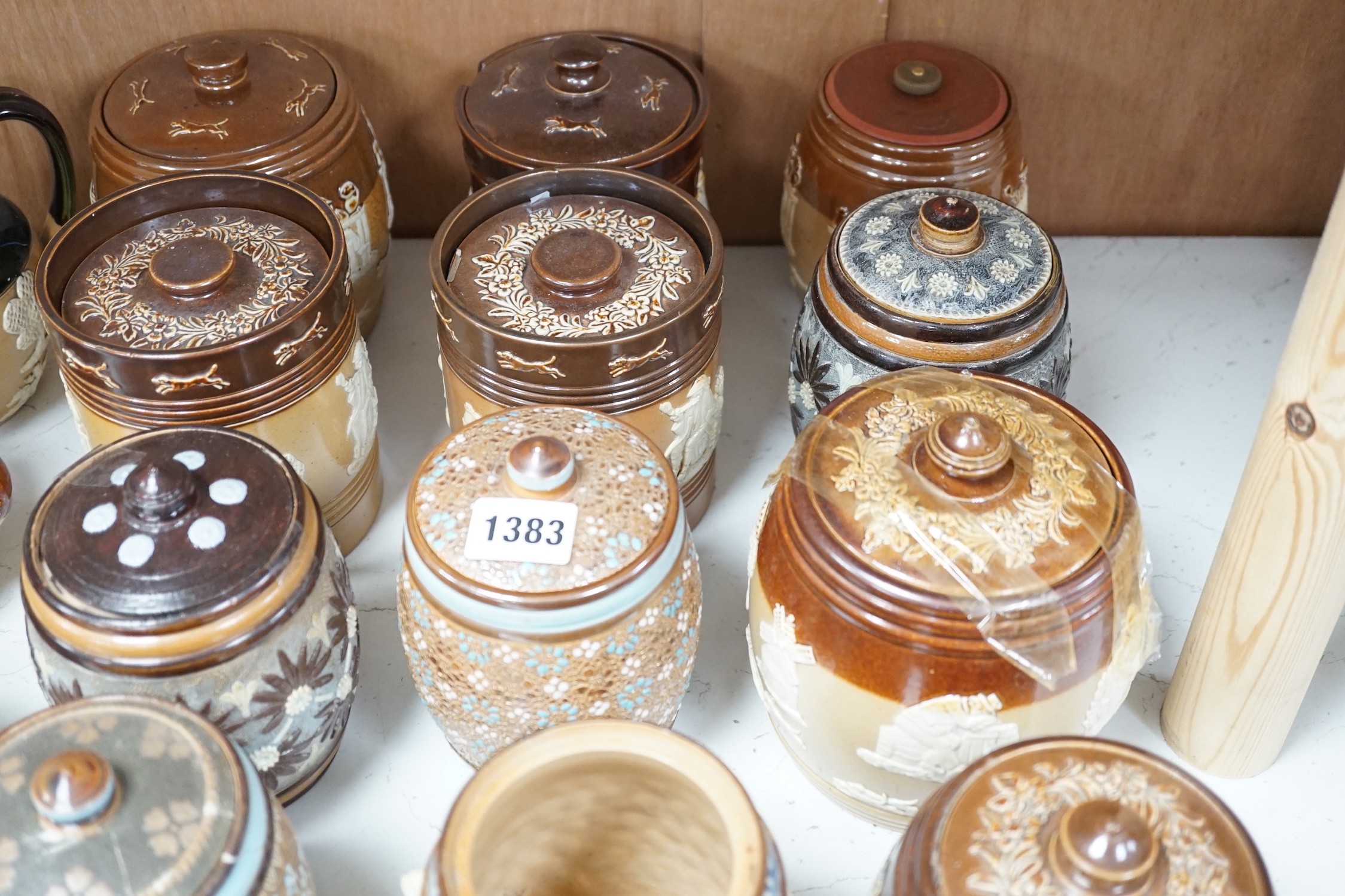 A quantity of Doulton stoneware tobacco jars and jugs - Image 5 of 10