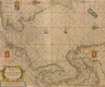 After Mount & Page, 18th century style, map of the North Sea, 44 x 53cm
