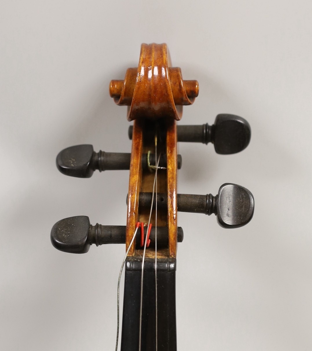 A violin, labelled Luigi Salsedo, with two bows, in case - Image 3 of 14