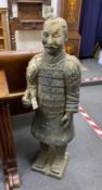 A Chinese style plaster army figure height 110cm