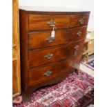 A Regency mahogany bow front chest of drawers, width 107cm, depth 55cm, height 108cm