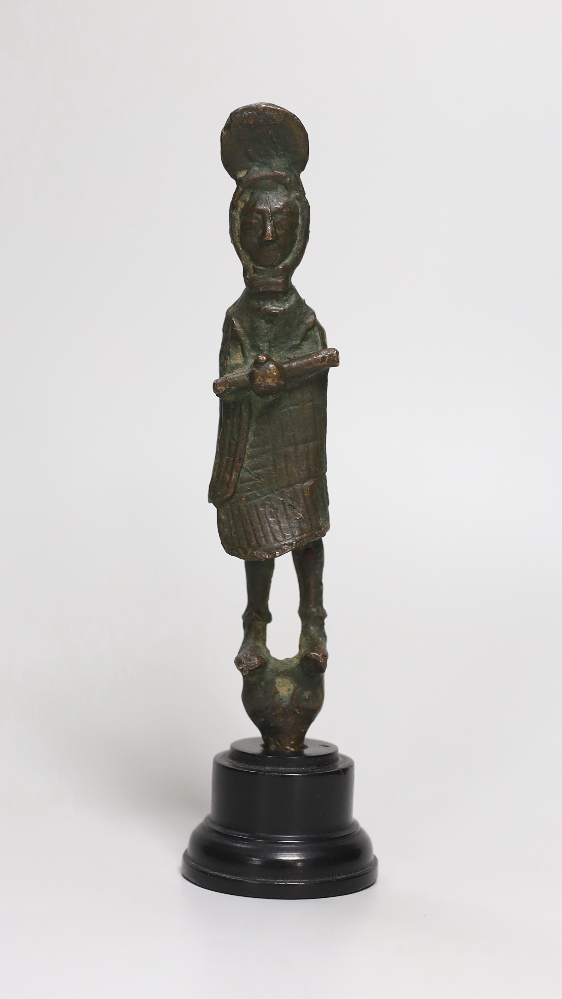 A bronze figure, Nuragic culture or later, from Sardinia, 18cm